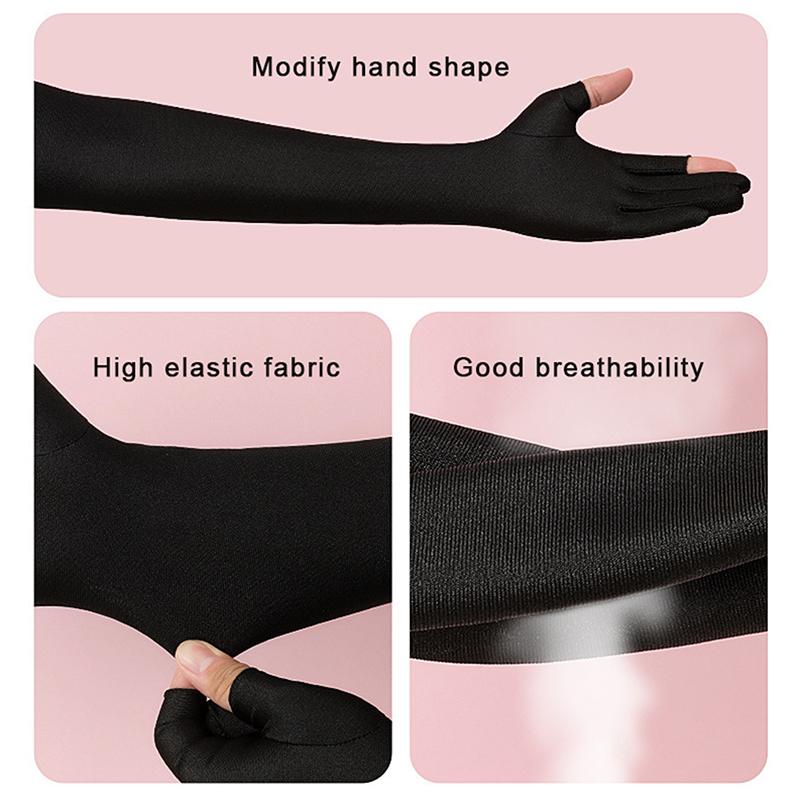 Ice Silk Sleeves Women Summer Sun Protection Men Fishing Cycling Breathable Two-Finger Non-Slip Gloves Mountaineering Gloves