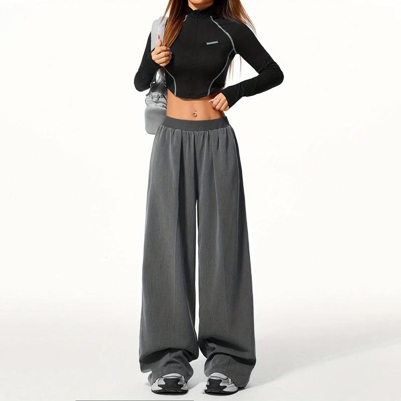 Casual Wide-leg Dress Pants Woman