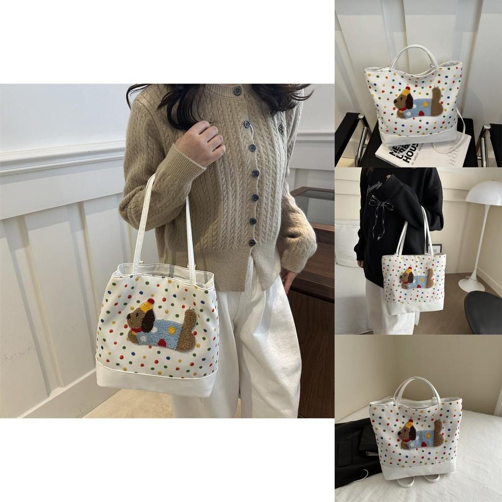 Trendy White Pu Tote Bag For Women Spacious Vintage Crossbody Handbag