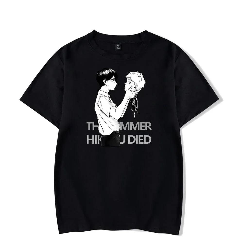 Summer men's Japanese anime Hikaru Died cartoon pattern printed T-shirt, 100% pure cotton fashionable round-neck clothing