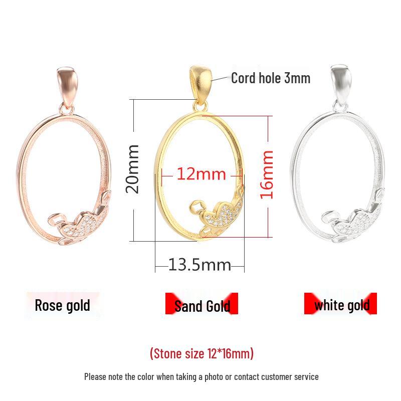 

S925 Sterling Silver Yuanbao Design Pendant in Sand Gold with Amber, Beeswax, and Turquoise Settings for Women 925 Silver