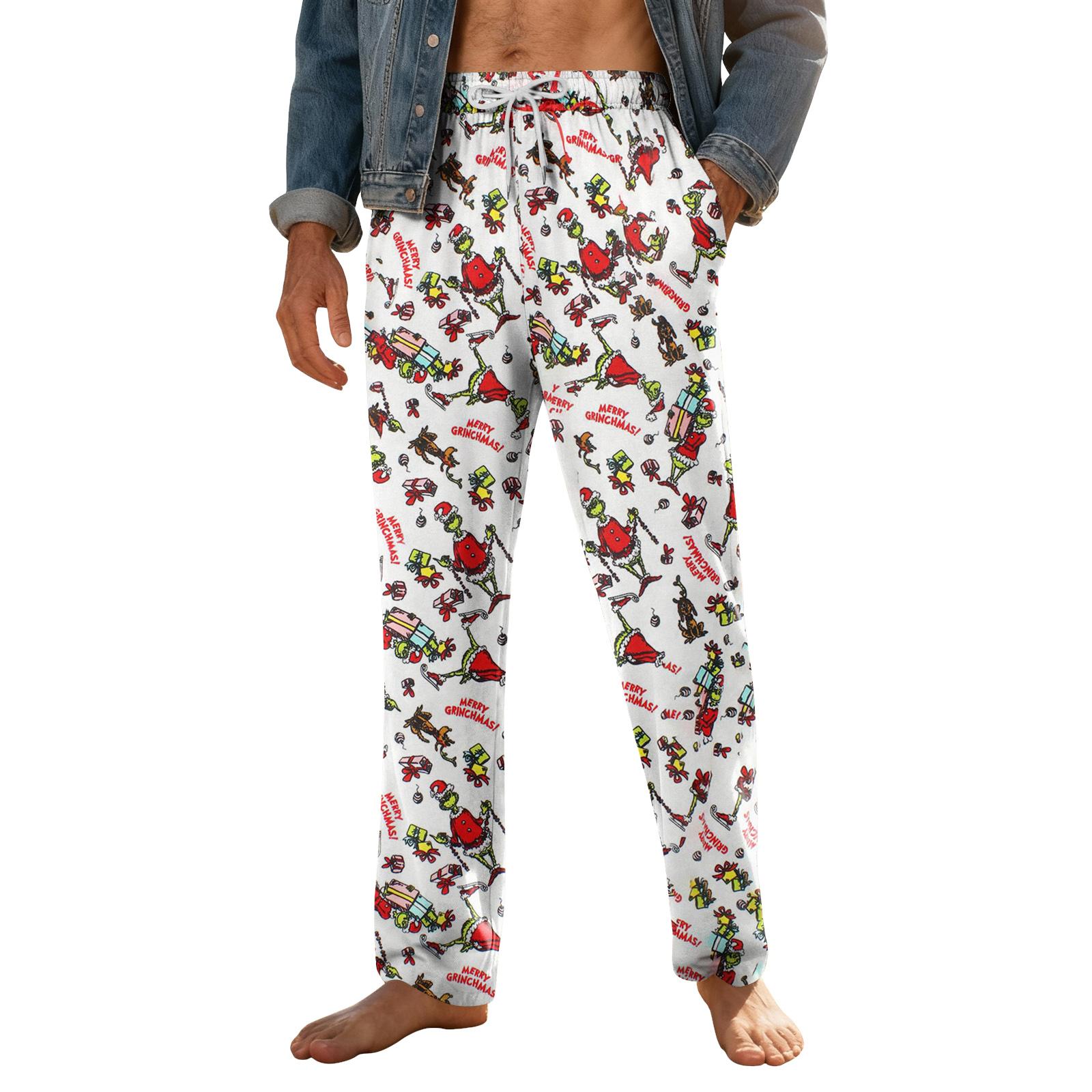 

Мужские домашние мягкие пижамные штаны со шнурком и карманами, повседневные спортивные штаны XL белый