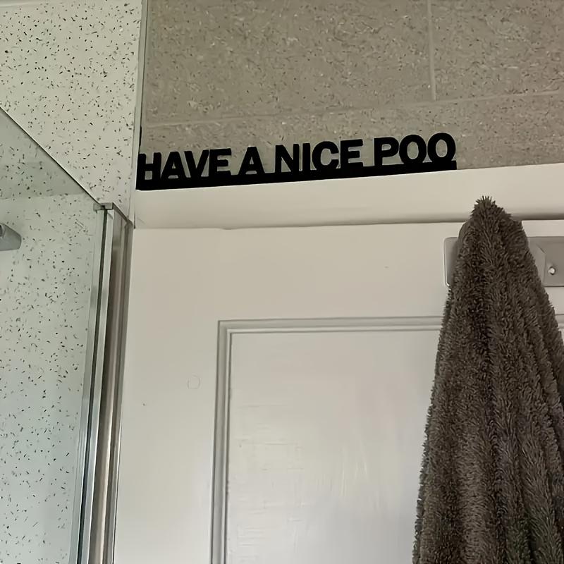 

[Humorous Door Sign] 1pc Humorous Have a Nice Poo Wooden Door Sign | High-Quality Fake Wood Finish, Easy to Hang, No Battery Needed