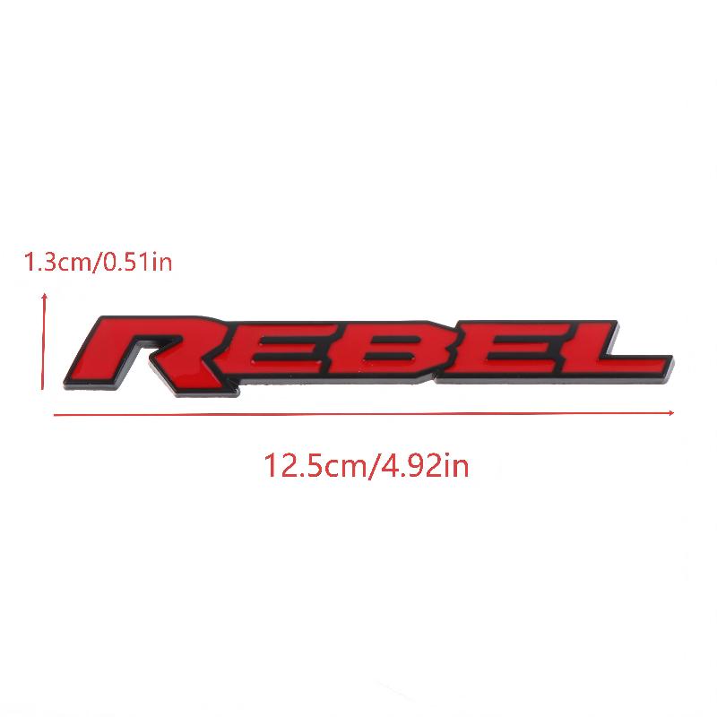 Personalized 3D Metal Car Sticker Rebel Letter Car Decal Self-Adhesive Letter Badge Stickers Car Exterior Decor Accessories