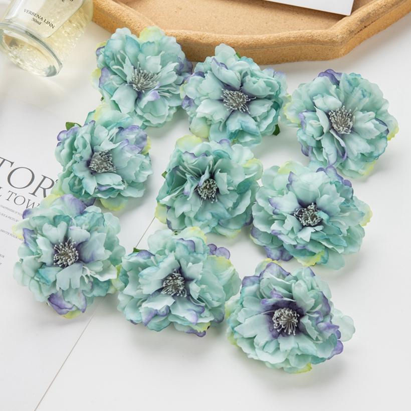 5/10 st Konstgjord Blomma Siden Pion Scrapbook Gör-det-själv Hem Vas Julkrans Bröllop Väggdekoration Trädgård Båge Tillbehör