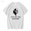 TITS OUT FOR HARAMBE Maglietta vintage Lavata moda Leggermente Casual abbigliamento designer Elasticizzata Traspirante grafica Unisex Morbido