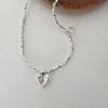 Mini Double Heart Silver Necklace (Luxurious Silver Color)
