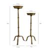 2 Pieces Iron Candlestick Holder Antique Bronze Finish Detachable Candle
