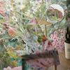 Rose Flower Abstract Tulle Curtains For Living Room Chiffon Voile Sheer Window Curtain For Bedroom