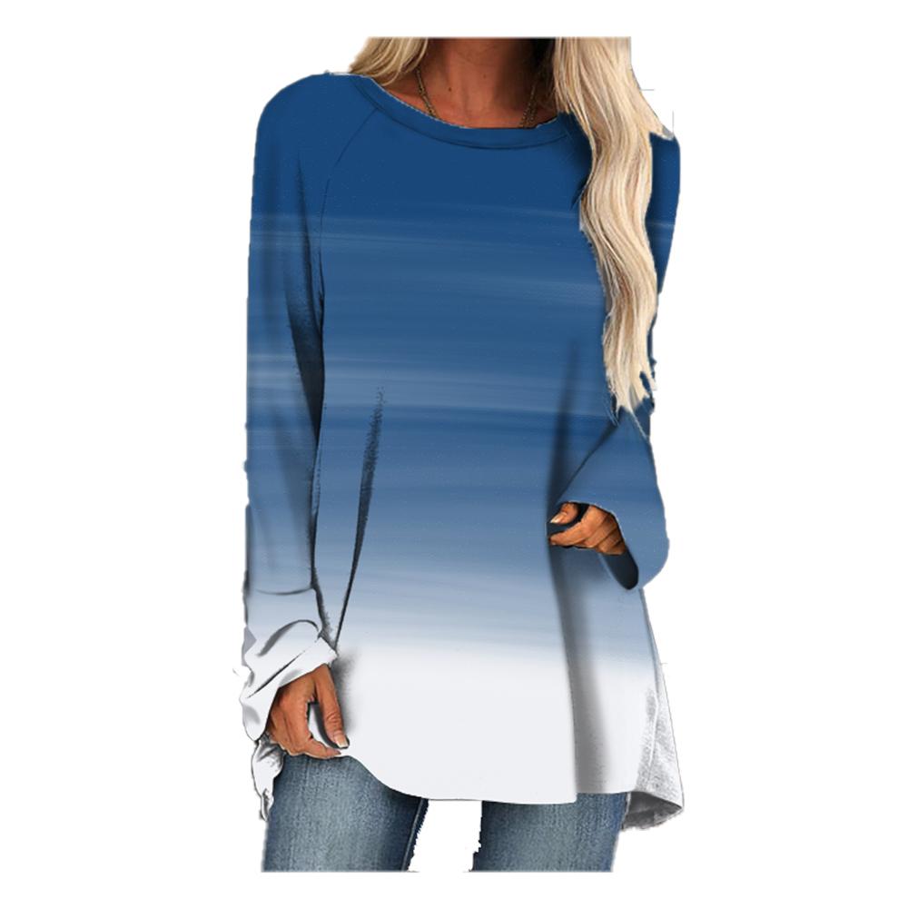 Women T-shirt Fashion Printed T-shirt Harajuku Style Long Sleeve Top Plus Size Round Neck Street Apparel Casual T-shirt