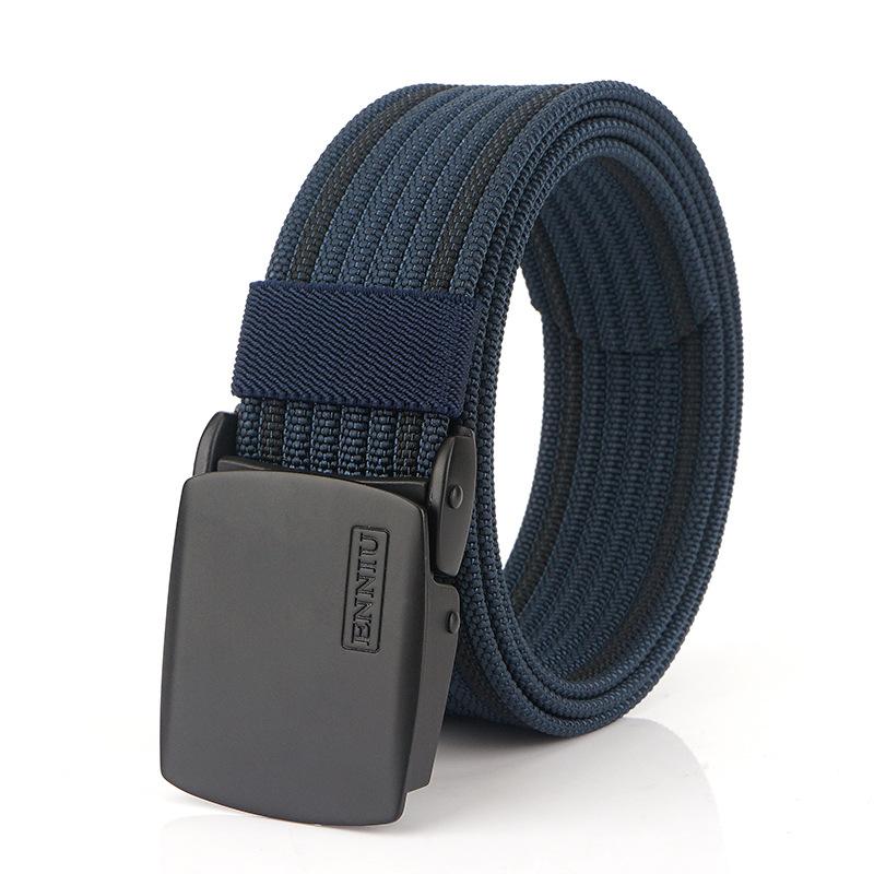 

Новый мужской ремень для поездок на работу с автоматической пряжкой из нейлона, универсальный двухслойный толстый ремень для отдыха на природе 100cm