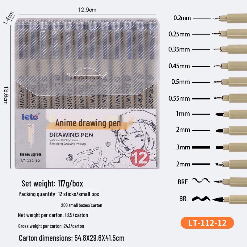 Student Art Sketch & Outline Pen Set - Quick-Drying for Hand-Drawn Designs