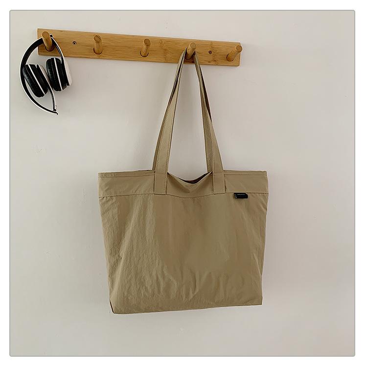 School bag large capacity fashion backpack simple solid color shoulder bag lightweight tote bag college student versatile class bag