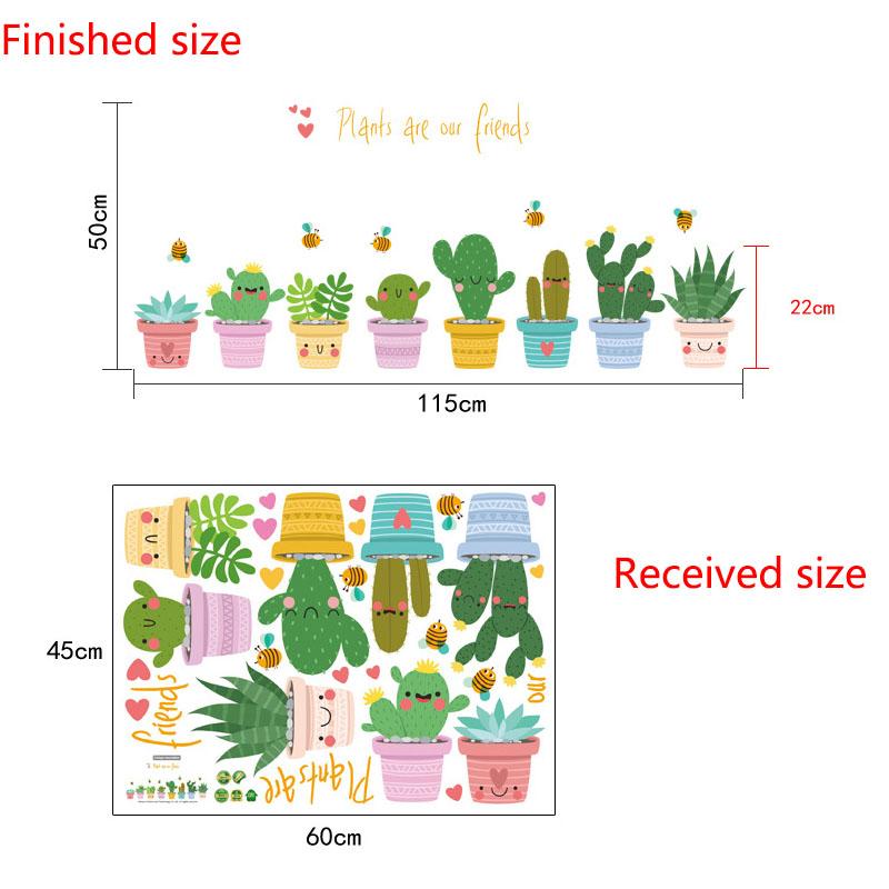

Creative Potted Plant Wall Sticker Self-Adhesive PVC Decal for Home Kitchen Cabinet Glass Window Door Decor 45x60cm різнокольоровий