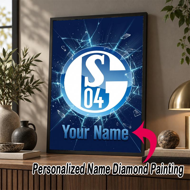 Custom Name Schalke 04 FC 5D Diamond Painting Personalized Full Drill Diamond Art Kit Gift
