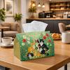 1pc Cute Botanical Aesthetic Tissue Box | Durable, Cat Flower Illustration Suitable for Living Room Accent, Bedroom Decor, Encouragement Gifts, Workpl