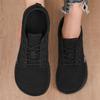 Womens Minimalist Walking Sneakers Shoes Wide Toe Barefoot Casual Wide Last Canvas Black Flat Board Shoes Breathable Mesh Shoes