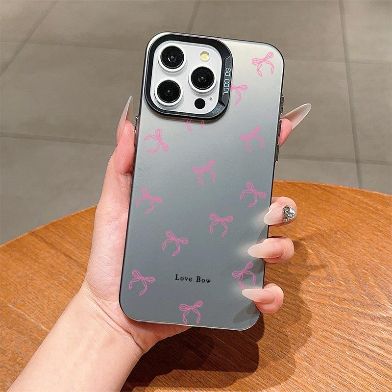 Bow and English for Apple 15promax Mobile Phone Case Iphone14/12/13/11 Pro Color Silver 16