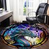 1pc StainedGlass Dragon Office Round Area Rug, Under Office Chairs Bedroom Living Room Home Decor, Room Deco