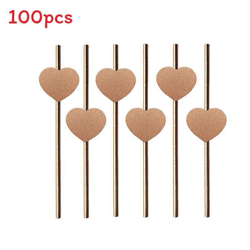 Degradable Heart Party Straws For Weddings And Celebrations With Creative Dessert Decor
