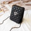 Put Mobile Phone Bag, Women's Messenger Bag, Chain Bag, Soft Leather Women's Bag, Versatile Vertical Change Bag, Diamond Grid Small Bag.