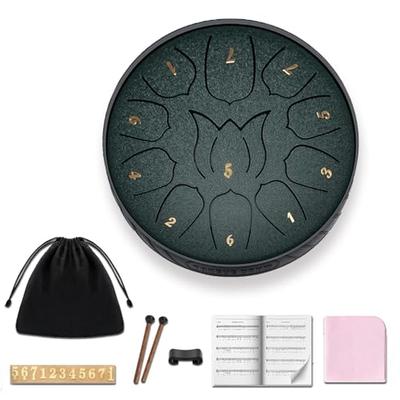 Yoseka Slit Drum, Tongue Drum, Steel Pan, Handpan, 6-inch, 11-note, Handpan, Musical Instrument, Relaxation, Meditation, Music Education, Beginner, Na