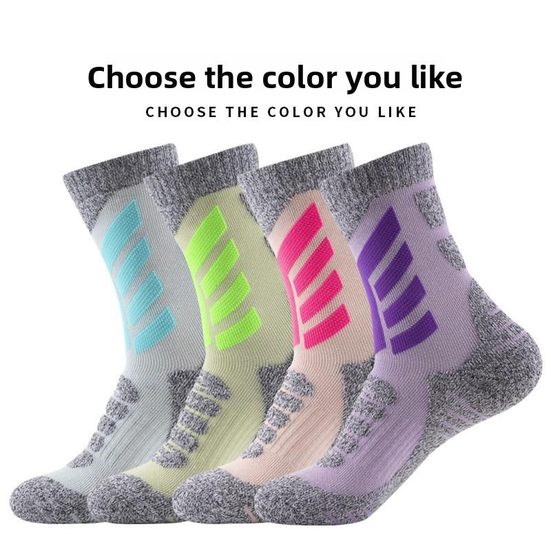 Winter/Spring Ski Socks - Women's Mid-Calf Thick Towel Bottom Anti-Slip Wear-resistant Cushioning Wool Socks for Warmth and Comfort