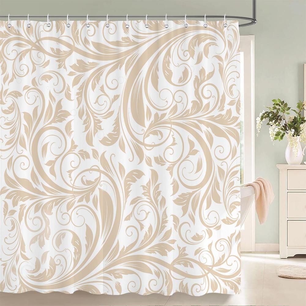 Geometric Pattern Fabric Waterproof Shower Curtain Bathroom Curtains Colorful Stripes Bathtub Decor Bath Screen with 12 Hooks