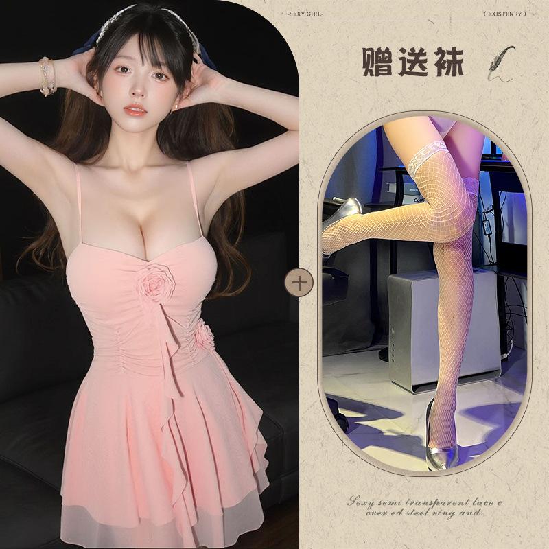 Sex Underwear Pure Desire Neck Holiday Style Dress Sexy Pajamas Sexy Mesh Low Cut Pure Desire