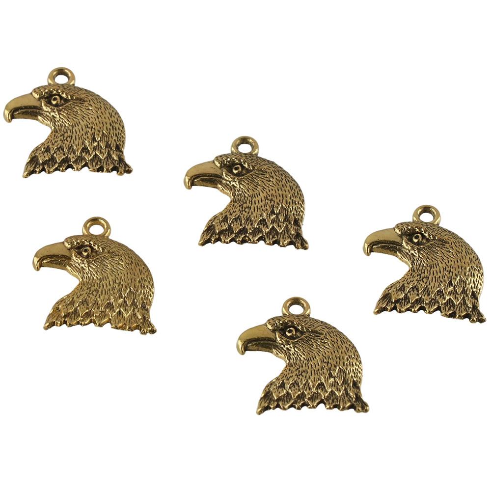 100Pcs Eagle Shape Animal Head Charms Alloy DIY Charms Gold Alloy Eagle Head Charms  Anklets