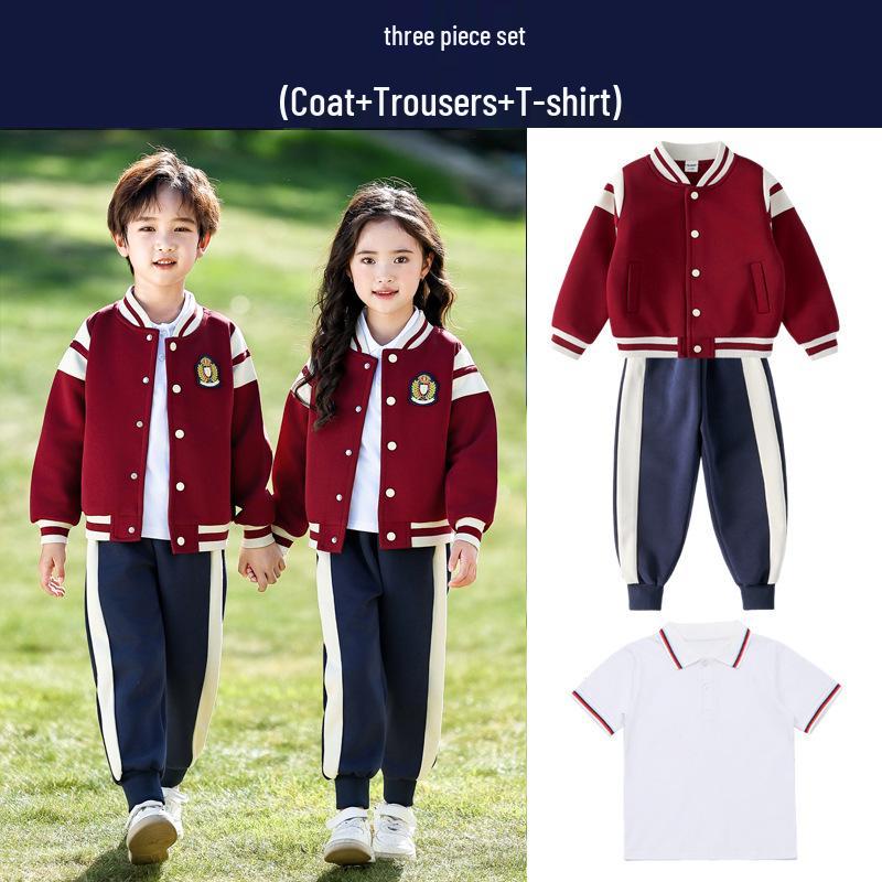 Children's Autumn & Winter Windbreaker Set: School & Kindergarten Uniform, 3-Piece Sportswear.