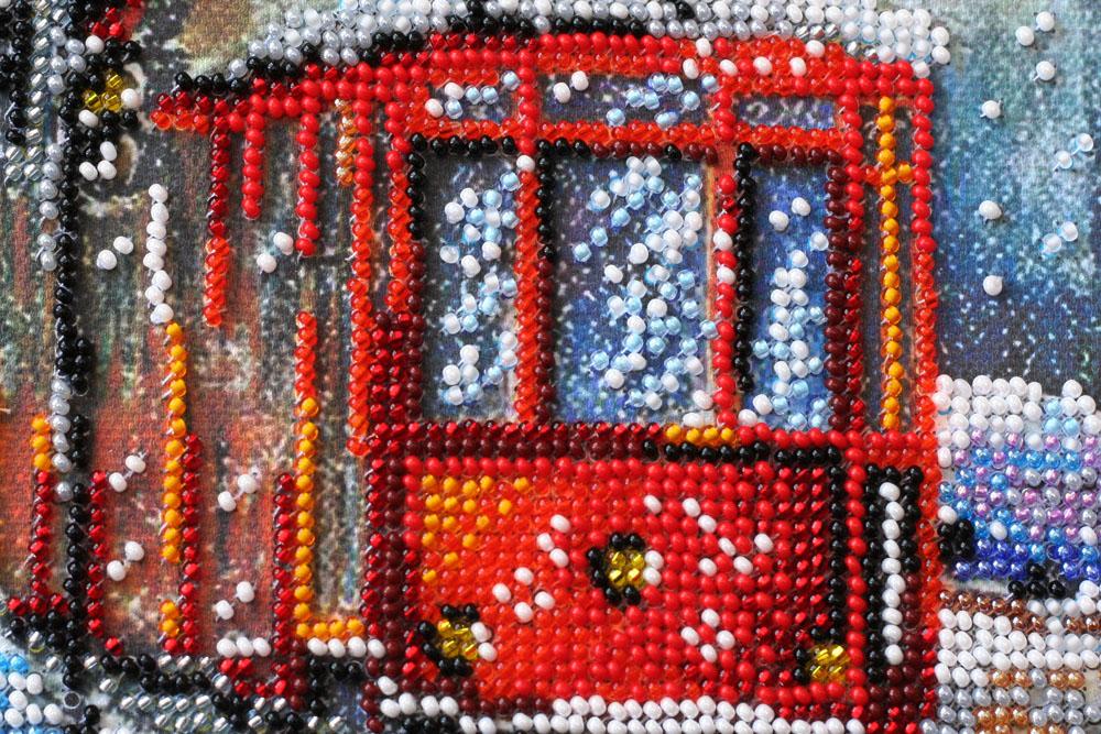 Набор-миди для вышивки бисером на натуральном художественном холсте Абрис Арт Транспорт