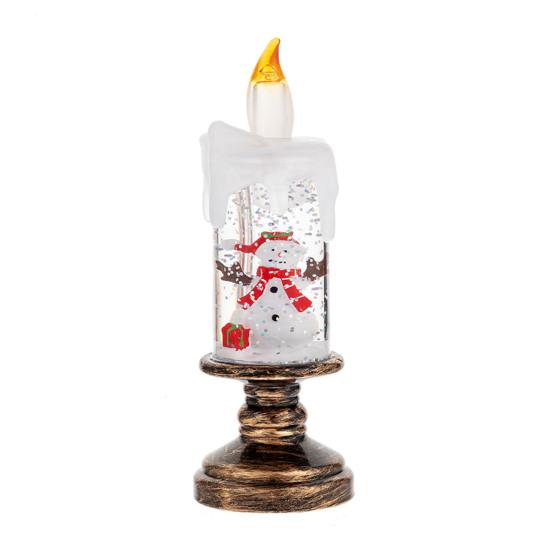 Christmas Flameless LED Candles Battery Operated Santa Snow Decorative Lamp Home Porch Tabletop Party Decor