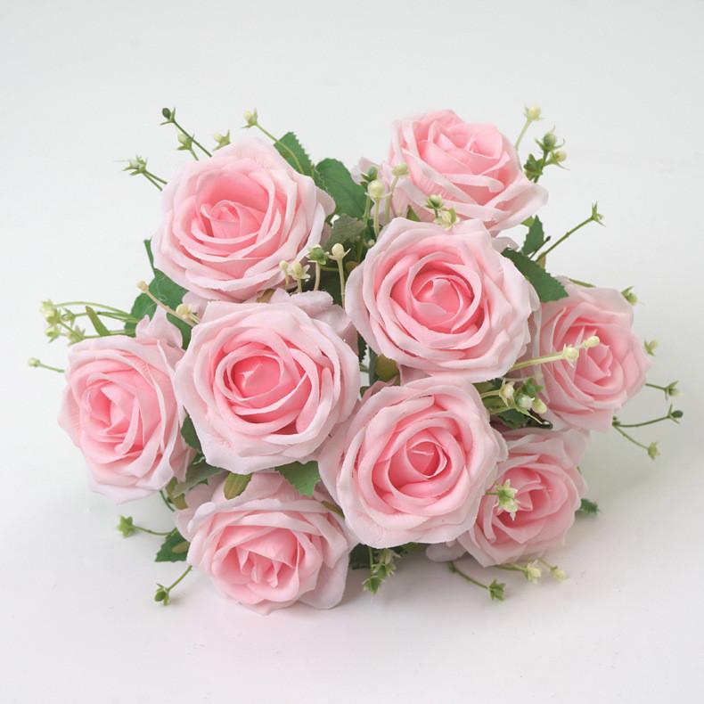 Rose Flower Bouquet Artificial Silk Wedding Decor Gift For Bridesmaids