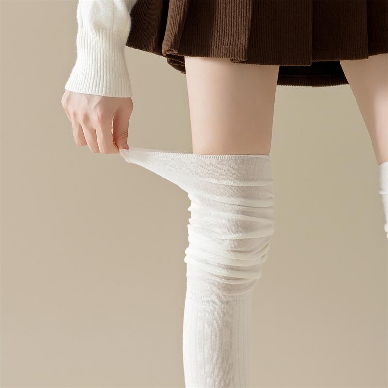 Chaussettes hautes pour femmes en automne et en hiver, chaussettes longues de protection du genou jusqu'aux cuisses, amincissantes et anti-chute, chaussettes hautes en coton