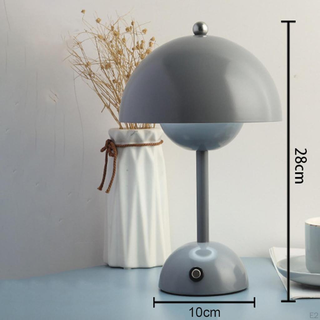 USB Rechargeable Mushroom Bud Table Lamp LED Ornament Metal for Home Office