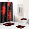 Halloween Blood Handprint Horror Bathroom Shower Curtain Four-Piece 3D Thriller Toilet Three-Piece Floor Mat Carpet