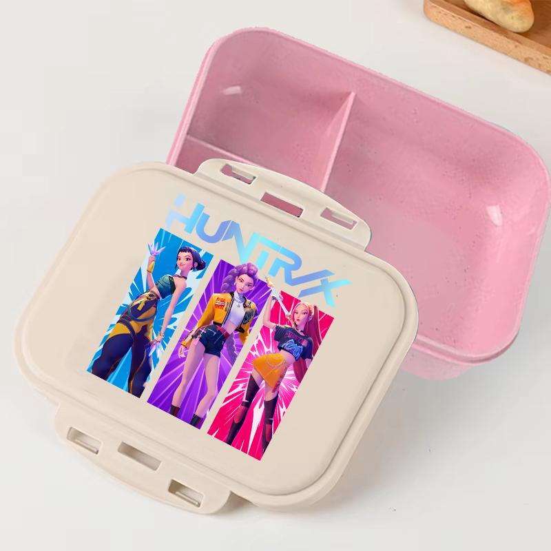 Portable Office Pink kpop Lunch Box Anime Food Storage Containers for k Pop School Picnic Lunchbox Office Dinner Case Gift