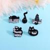 Creative Black Cat Keyboard Brooch: Cartoon Cat Playing Music with Wagging Tail