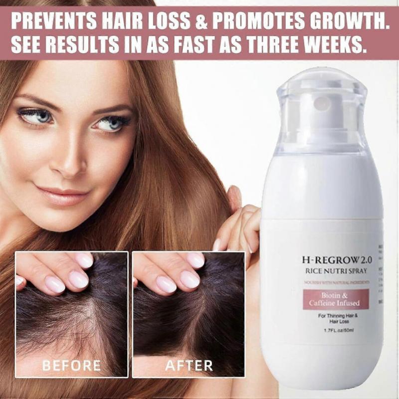 (3Pcs) H-Regrow 2.0 - Hair Regrowth for Women, H-Regrow 2.0 2025 New Formula, 50ml Hair Regrowth Rice Nutri Spray for Thinning Hair