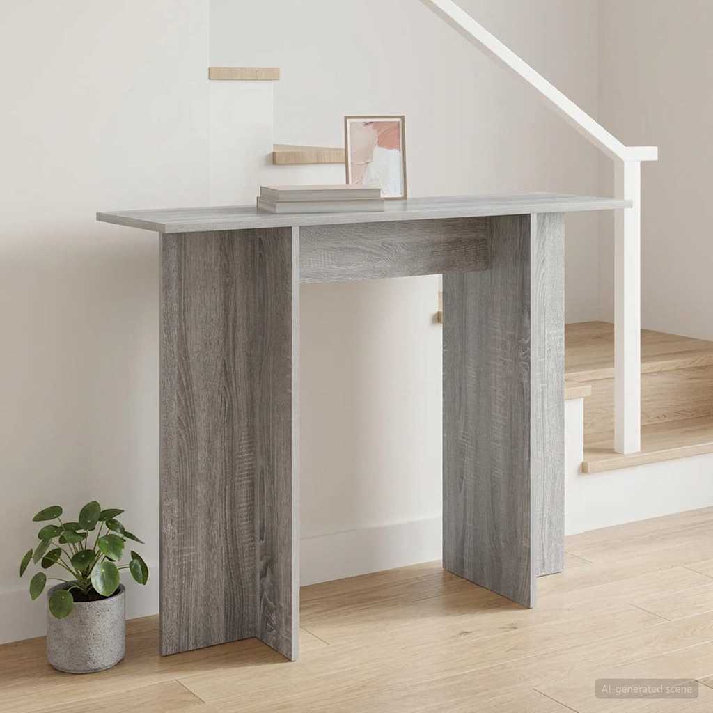 Console Table Grey Sonoma 100 X 30 X 75 Cm Particleboard