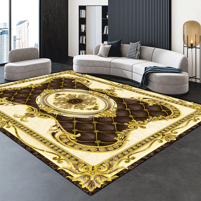 

Modern Golden Luxury Carpet Large Living Room Decoration Home Rugs Non-slip Bedroom Mat Customizable Coffee Table Lounge Rugs 60x90cm