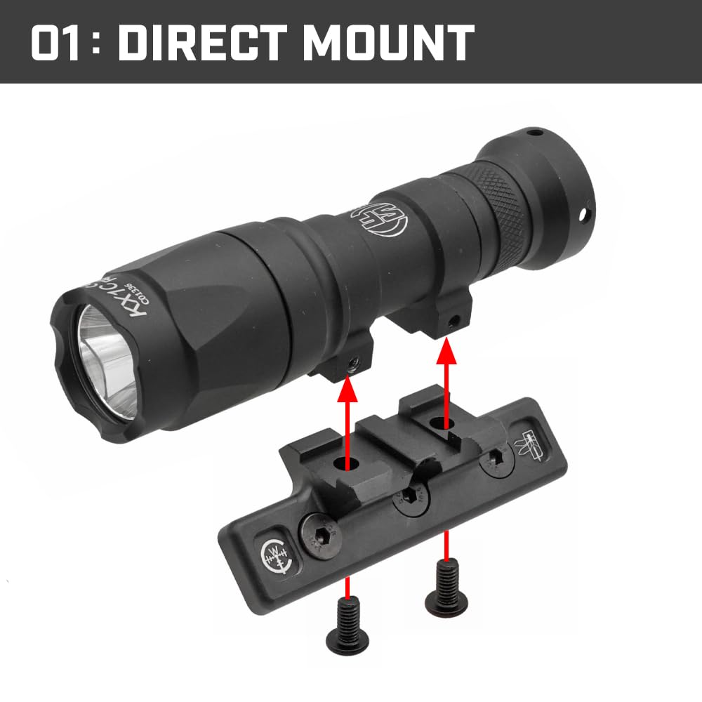 Ryohin Takehin M-LOK Compatible Offset Adaptive Light Mount for SF M300/M600 Mod Lights with 20mm Rails, Black (Offset Adaptive Light Mount Replica)