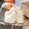 Women Platform Square Heels Leather  Lace-up Oxford Women Party Role Play Uniform Dress Shoes Woman Fashion High Heels