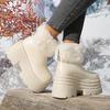10cm Height Increase Women's Boots Plush Warm Winter Ankle Ankle Outdoor Waterproof Snow Boot Winter Fluffy Fur Boots for Women