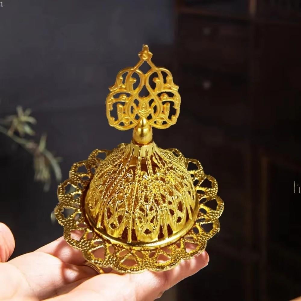 Zinc Zinc Alloy Mini Censer Holder Retro Aromatherapy Burner Decorative Metal Incense Burner  Muslim Ramadan