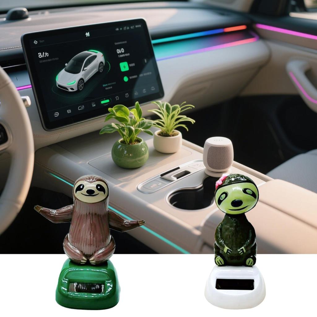 Solar Auto Armaturenbrett Faultier Dekoration Solar Schwingendes Faultier Auto Figuren Deko Niedliche Tierfiguren Automobil Innenraum