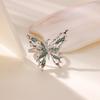 Green Oil-Dripping Butterfly Rings For Women Gold Color Vintage Geometric Butterfly Opening Ring Wedding Aesthetic Jewelry Gift