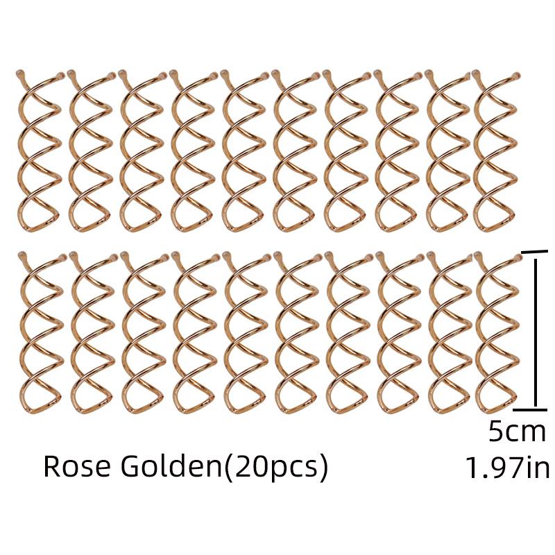 Set da 20 pezzi di accessori per capelli a forma di disco a spirale, strumenti per lo styling dei capelli marroni e neri, vendita diretta in fabbrica
