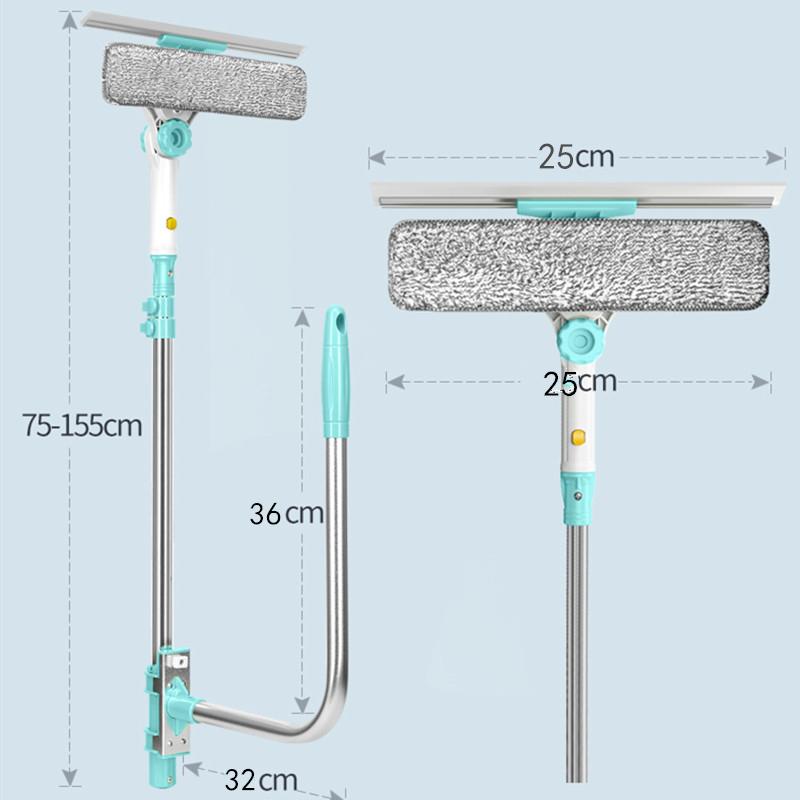 NEW Extendable Window Glass Cleaning Household Tool High Building Retractable Pole Wash Dust Cleaner Brush Dry Wet Scraper Wiper